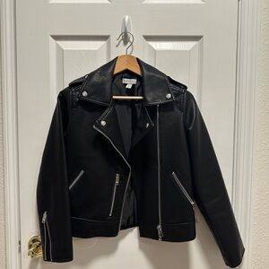 Topshop Black Leather Biker Jacket